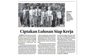 Radar Bogor 11/02/2022 meliput tentang Rimbawan SMK Kehutanan Bakti Rimba Siap Kerja