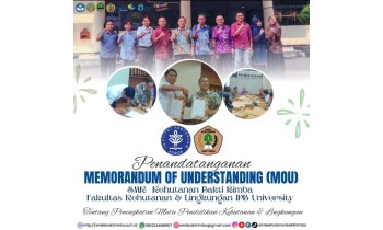 Alhamdulillahirabilalamin, atas izin Allah SWT telah dilaksanakan penanandatangan MoU bersama Fakultas Kehutanan & Lingkungan IPB University. Semoga sinergitas yang terbangun dapat meningkatkan mutu p