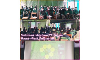Sosialisasi Rekruitmen Rimbawan SMK Kehutanan Bakti Rimba di PT. Santan Borneo Abadi di Kalimantan