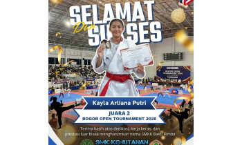 ✨PRESTASI LUAR BIASA! ✨Selamat dan sukses atas Keberhasilan Kayla Arliana Putri meraih Juara 2 di Bogor Open Tournament 2026! 🥋🎉