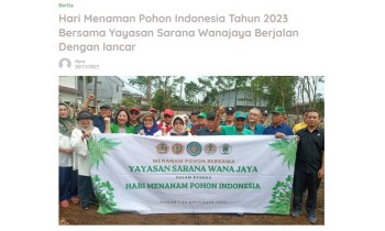 Hari Menanam Pohon Indonesia Tahun 2023 Bersama Yayasan Sarana Wana Jaya Berjalan dengan lancar