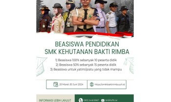 Beasiswa Pendidikan SMK Kehutanan Bakti Rimba Bogor